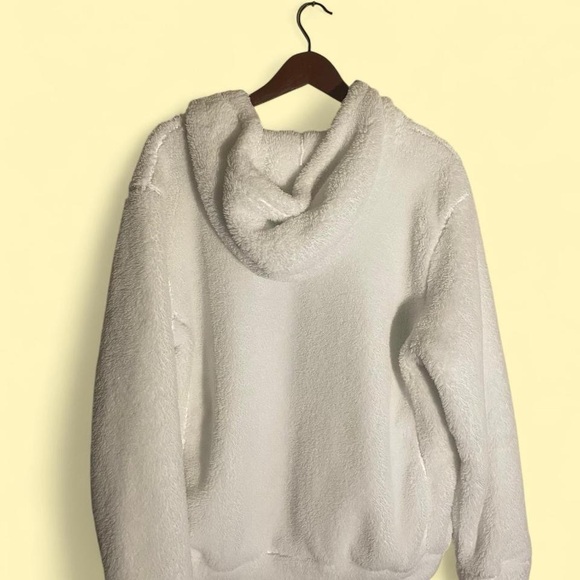 Adidas Cozy White Fleece Hoodie - Picture 2 of 5